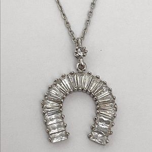 Horseshoe necklace 925 silver cz rhodium plated